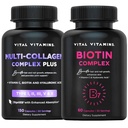 Vital Vitamin Multi Collagen Plus Pills + Biotin Complex Pills
