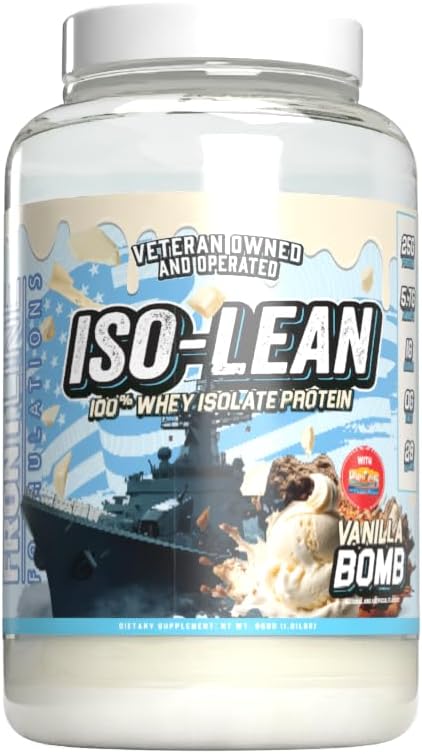 Isolean, 100% Izolat białka serwatki, Szybka absorpcja, Iso Lean, Niski cukier, Maksymalizacja Odzyskiwania, 25 Grams Per serving, Veteren Owned and Operated (28 Sług, Vanilla Bean)