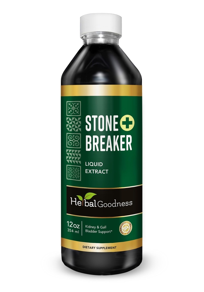 Herbal Goodness Stone Breaker - Organic Chanca Piedra Stone Nerki Breaker i Rozpuszczalnik z pęcherzykiem żółciowym Cleanse dla nerek i pęcherzyka żółciowego Crystal Flush (12.00 Fl Oz (Pack of 1))