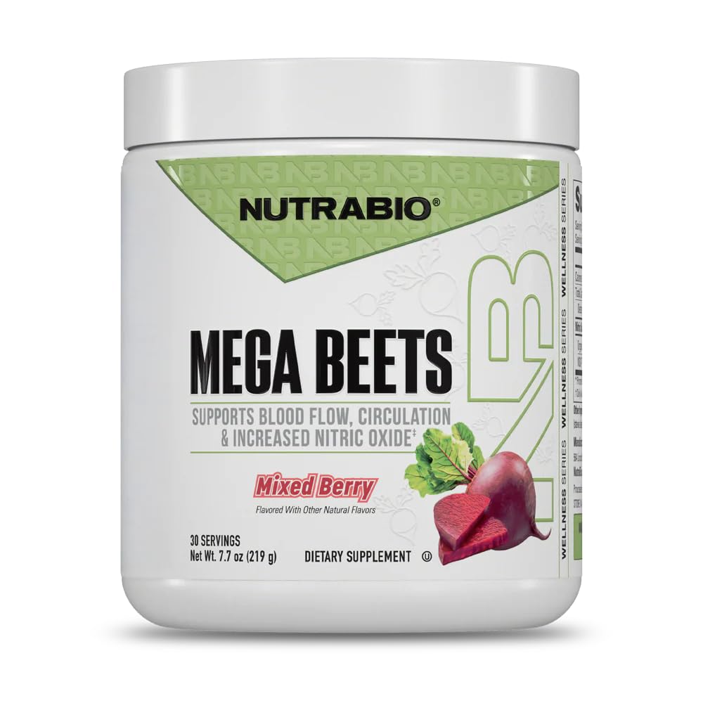 NutraBio Organic Beet Burak w proszku Superfood z azotanami i przeciwutleniaczami - Wspiera wydajność, cyrkulacja, przepływ krwi, i ogólne zdrowie - Nie-GMO, wegetarianin, 30 Służenie