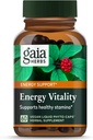 Gaia Herbs Energy Vitality - Suplement do Wspomagania Energetyki do utrzymania zdrowej energii i poziomów stresu - z Ginkgo, Ginseng, zielonej herbaty i Nettle * - 60 Vegan płynne kapsułki fito- (20- Day Supply)