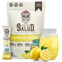 Salud 2- in-1 Pakiety nawadniające + Immunitet Electrolytes Powder, Lemoniada - Agua Fresca Drink Mix, Elderberry, Dairy & Soy Free, Non-GMO, Gluten Free, Wegan, Low Calorie, 1 g Sugar (15 Servings)
