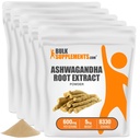 BulkSupplements.com Ashwagandha Root Extract Powder - Ashwagandha Supplement, Ashwagandha Powder - from Ashwagandha Root - Vegan & Gluten Free, 600mg per Serving, 5kg (11 funtów) (opakowanie 5)
