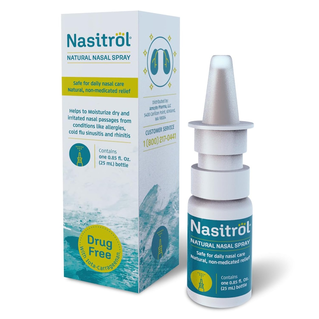 Natural Nasal Spray - All- Natural Saline Mist for Congestion and Daily Nose Care - Nasal Spray Essential for Cold and Flu Season - Natychmiastowa ulga dla dorosłych i dzieci - 25 ml Butelka
