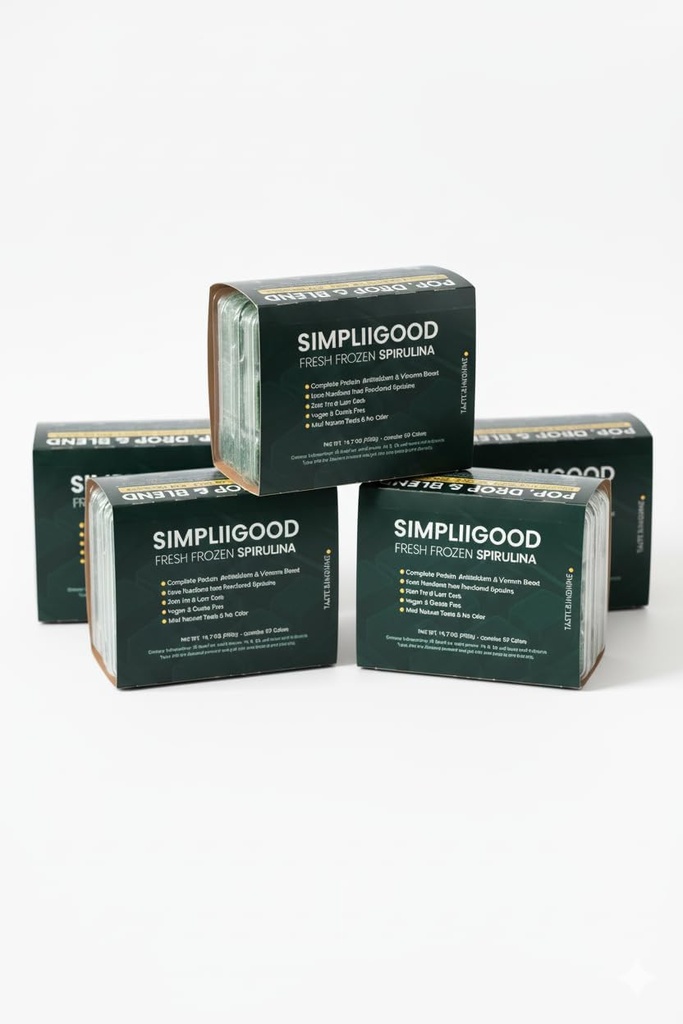 Zamrożony Spirulina Premium Superfood dla dorosłych i nastolatków Nutrient- Bogaty Łatwy w użyciu Zamrożony Spirulina 12 Trays Zawiera 10 Cubes w każdym opakowaniu. 2 Cube = 28g (jeden Serving)