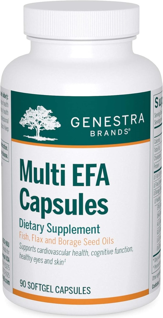 Genestra Brands Multi EFA Kapsułki 124; Unikalny Mieszanka Ryb, Płatek i Oleje z nasion ogórecznika 124; 90 Kapsułki Softgel