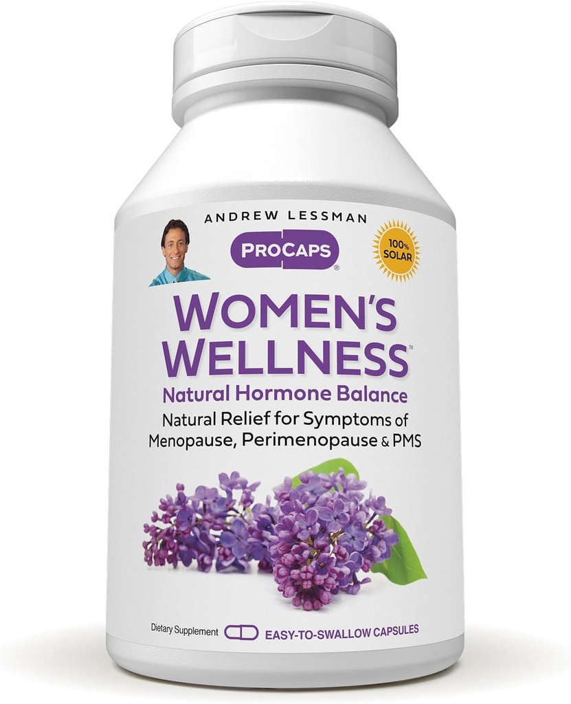 ANDREW LESSMAN Women 's Wellness 60 Kapsułki - naturalnie łagodzi objawy PMS, Menopauzy i Perimenopauzy, z Soy Isoflavones, EGCG, Żurawiny, Brokuły i więcej. Łatwe do połknięcia kapsułki