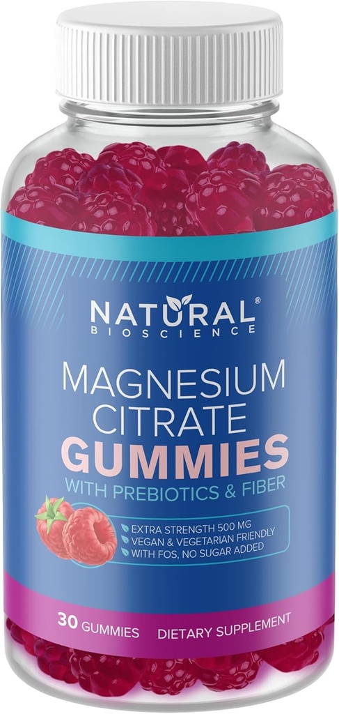 Gumie magnezowe dla dorosłych - 500 mg suplement magnezu, Gummeje o wysokiej absorpcji bez cukru, Gummeje magnezowe, Gummeje wegańskie przeciwstresowe, Magnez do snu i relaksacji, 30 Gummei