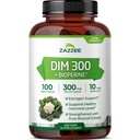 Zazzee DIM 300 mg Per Capsule, 100 Count, Plus 10 mg BioPerine, Estrogen Balance, Hormonal Acne, Menopauza Support, Hormonal Balance, Diindolylmetan, Wegan, All- Natural, Non-GMO, Made in USA