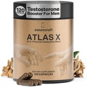 ATLAS X 10- in-1 Masculity Maximiser Supplement for Men - Energia, Siła i Witalność Kapsułki z Shilajit, Ashwagandha, Cynk, Safed Musli, Tongkat Ali, Black Maca, Fadogia Agrestis, 2 Miesiąc Dostawy