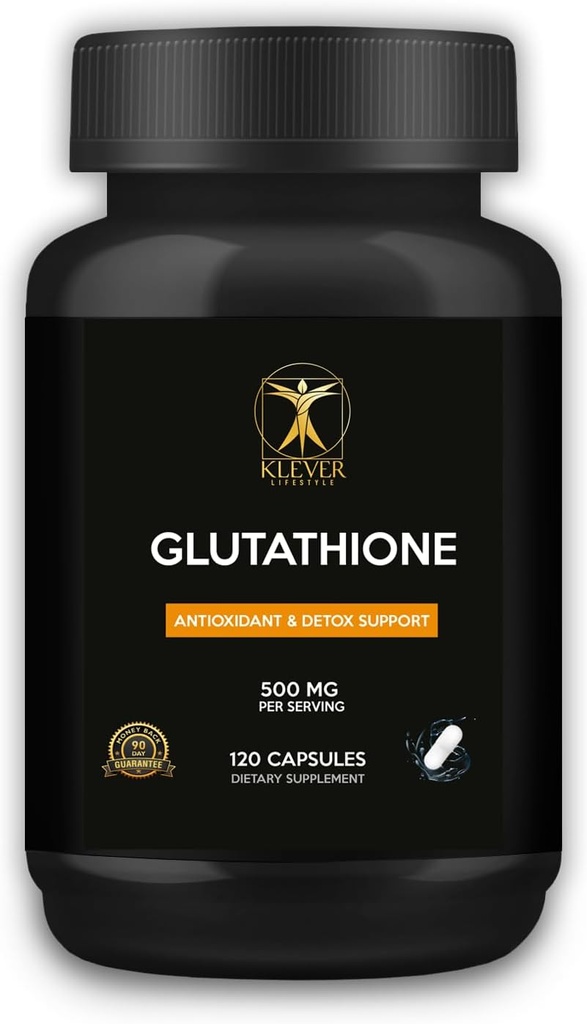 Klever Lifestyle: 124; glutation: 124; Antioksydant Supplement: 124; Supports Cellular Health, Detoksyfication, Tissue Repair, and Immune Function: 124; 120 Capsuls: 124; 500mg na jedną porcję