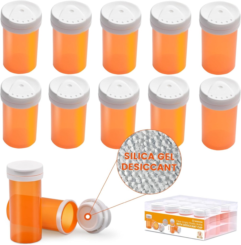 Butelka z kapslem ze środkiem osuszającym, Butelka z lekiem, Butelki z lekiem Puste z kapslami, Butelki z lekiem (6 Dram, 12 Pack)
