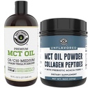 Wydajność lewego wybrzeża 32oz Premium MCT Oil i 16oz Unflavored MCT + Collagen Powder
