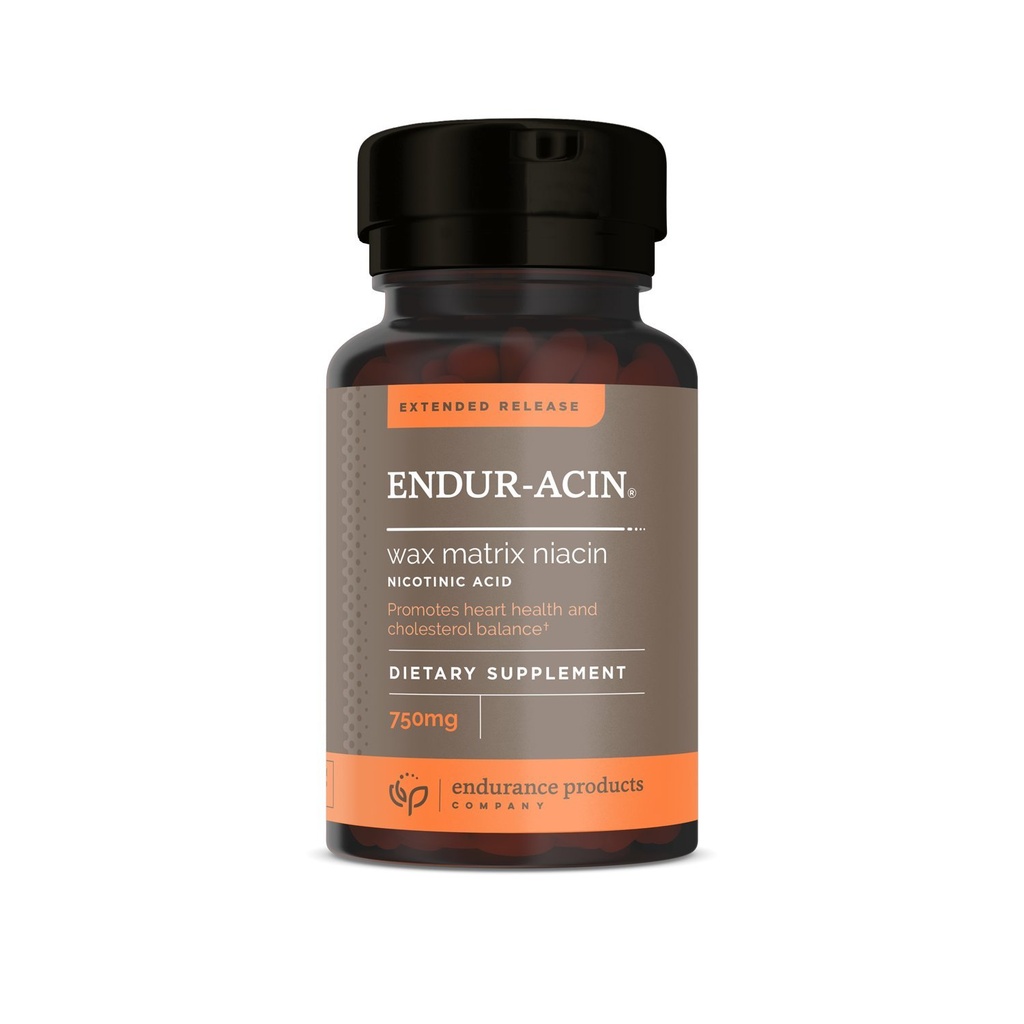 ENDUR- ACIN Niacyna, Heart Health & Healthy Cholesterol Balance Supplement, Rozszerzone wydanie dla optymalnej absorpcji, Gluten Free, 750mg (200 tabletek)