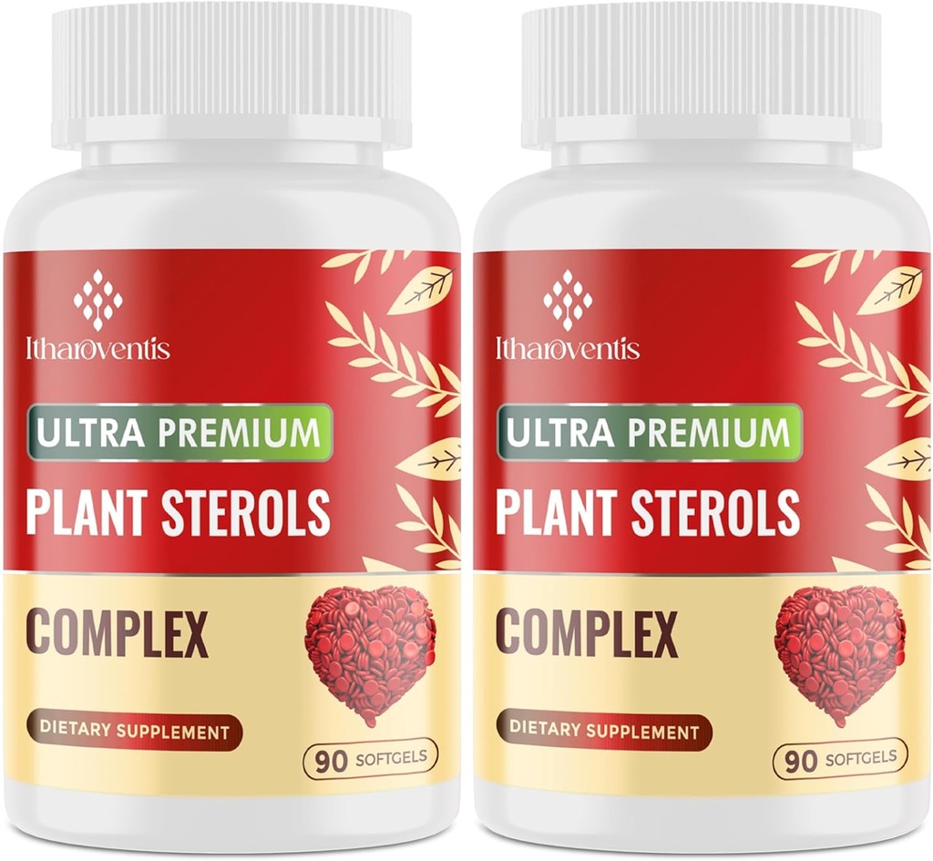 Cholesterol Suplementy z sterolami roślinnymi, Niacyna, Red Yeast Rice, Bergamot, Omega-3 & Czosnek - Advenced Absorption Formula - 180 Softgels