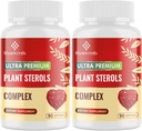 Cholesterol Suplementy z sterolami roślinnymi, Niacyna, Red Yeast Rice, Bergamot, Omega-3 & Czosnek - Advenced Absorption Formula - 180 Softgels
