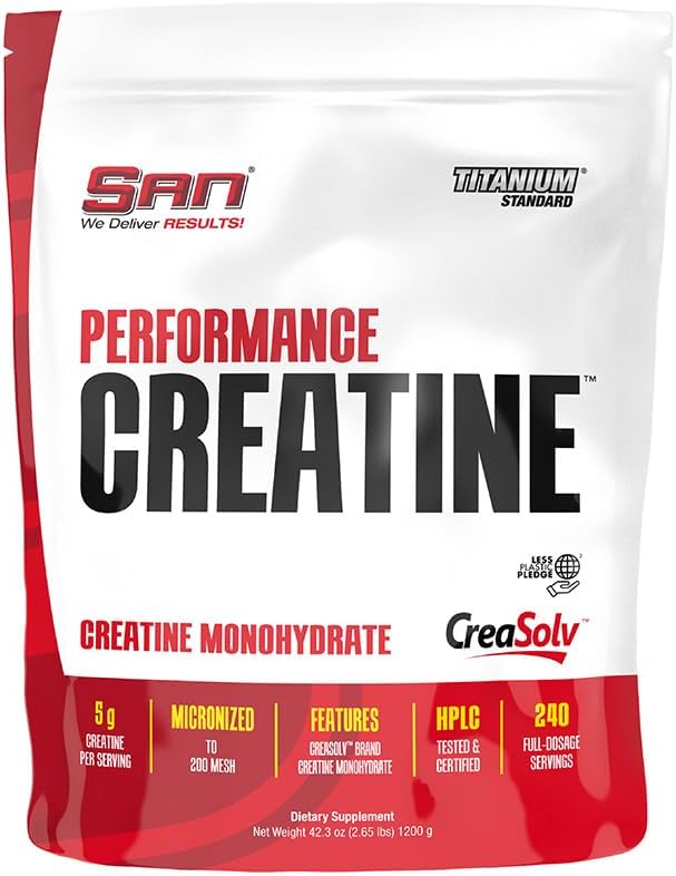 SAN Performance Creatyne 1200g - wspomaga wzrost mięśni i osiągi sportowe, 240 Służenie