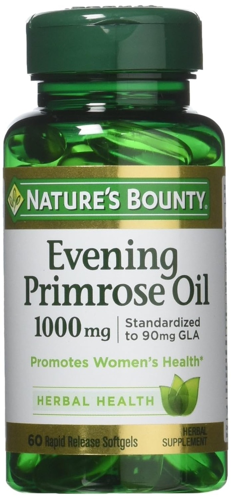 Nature 's Bounty Evening Primrose Oil, 1000mg, 180 Softgels (3 X 60 Liczenie butelek)