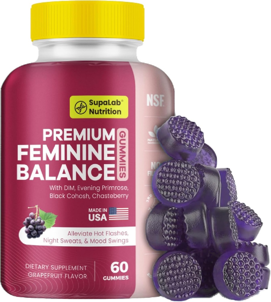 Kobieta Równowaga Gummies, Menopauza Wsparcie zdrowia, 60 Gummies