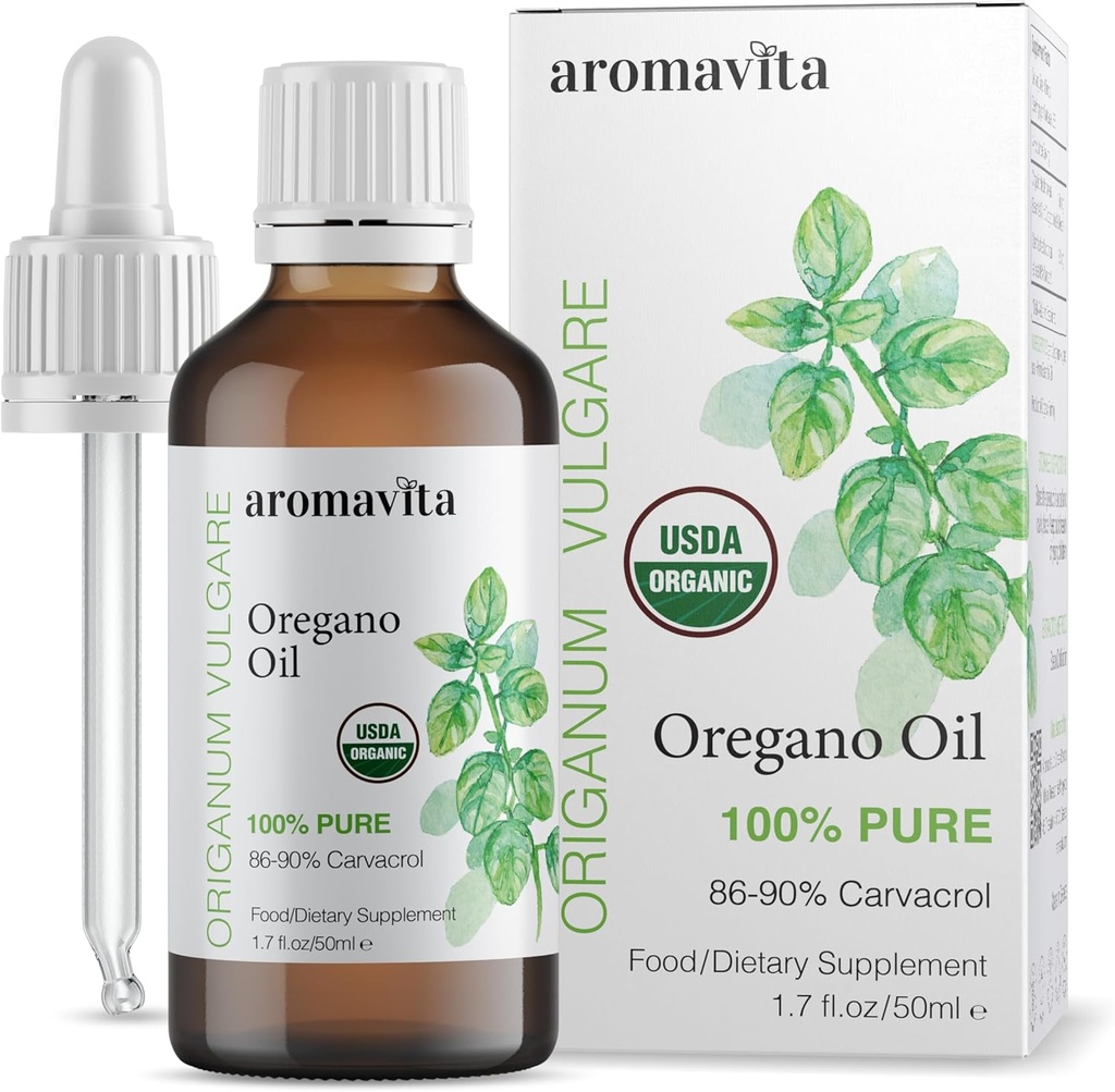 Esential Organic Oil of Oregano- 100% Pure Unditated Greek Oregano Oil with Carvacrol - Ponad 86%, Non-GMO, Extra Silence Oregano Oil Organic Liquid Drops, 1.7 FL.OZ / 50ml