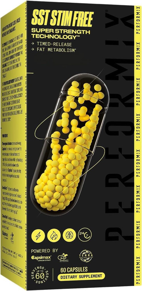 PERFORMIX SST Stim Free Super Siła Technology - Non-Stimulant, Timed- Wydany booster energetyczny - L- Karnityna i Ashwagandha - Suplement do ćwiczeń, Cele Fitness dla mężczyzn i kobiet - 60 Kapsułki