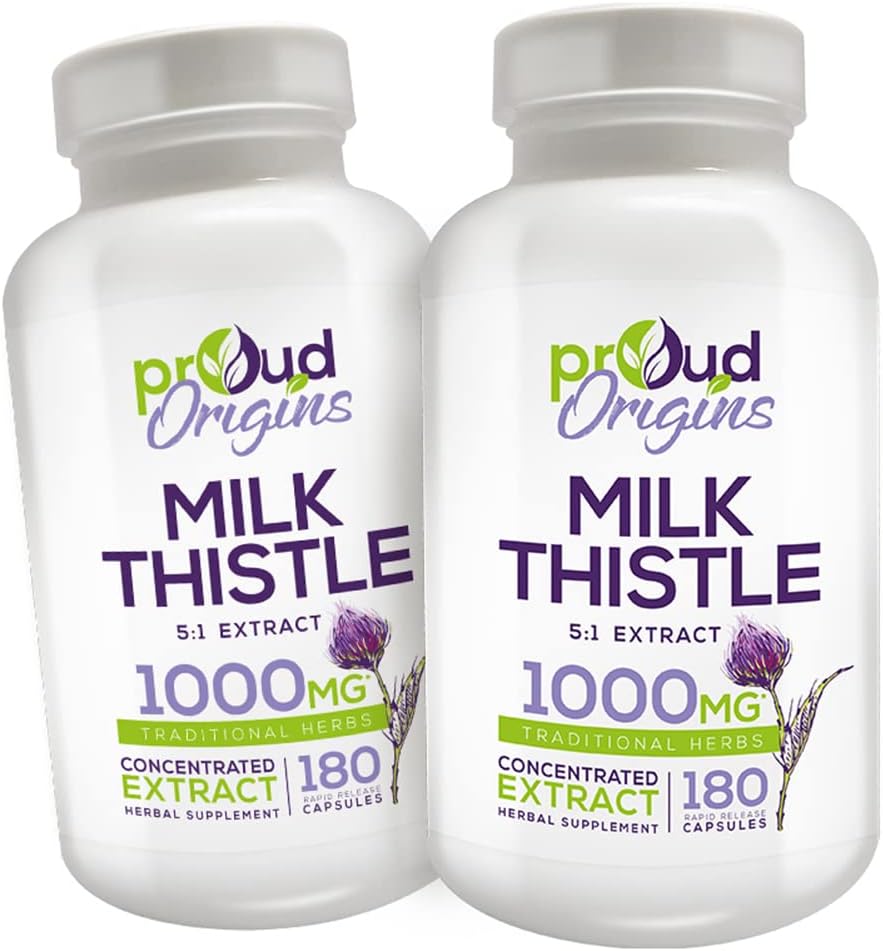1000mg Thistle mleka pomaga utrzymać zdrową wątrobę Funkcję, Optymalizacja zdrowia, szybkie uwolnienie, Gluten Free Supplements - 6- Month Supply (2 Pack)