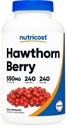 Nutricost Jagody Hawthorn Kapsułki 550mg, 240 Kapsułki, Wegetariańskie Przyjazne, Nie-GMO & Gluten za darmo