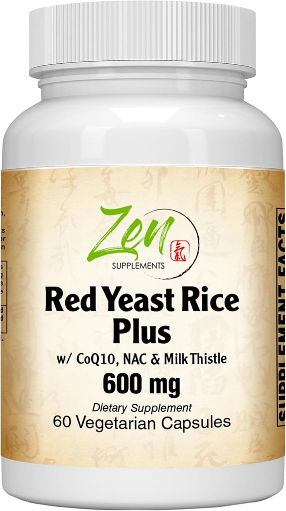 Suplementy Zen - Czerwony Yeast Rice W / CoQ10 Suplement 60- Vegecaps