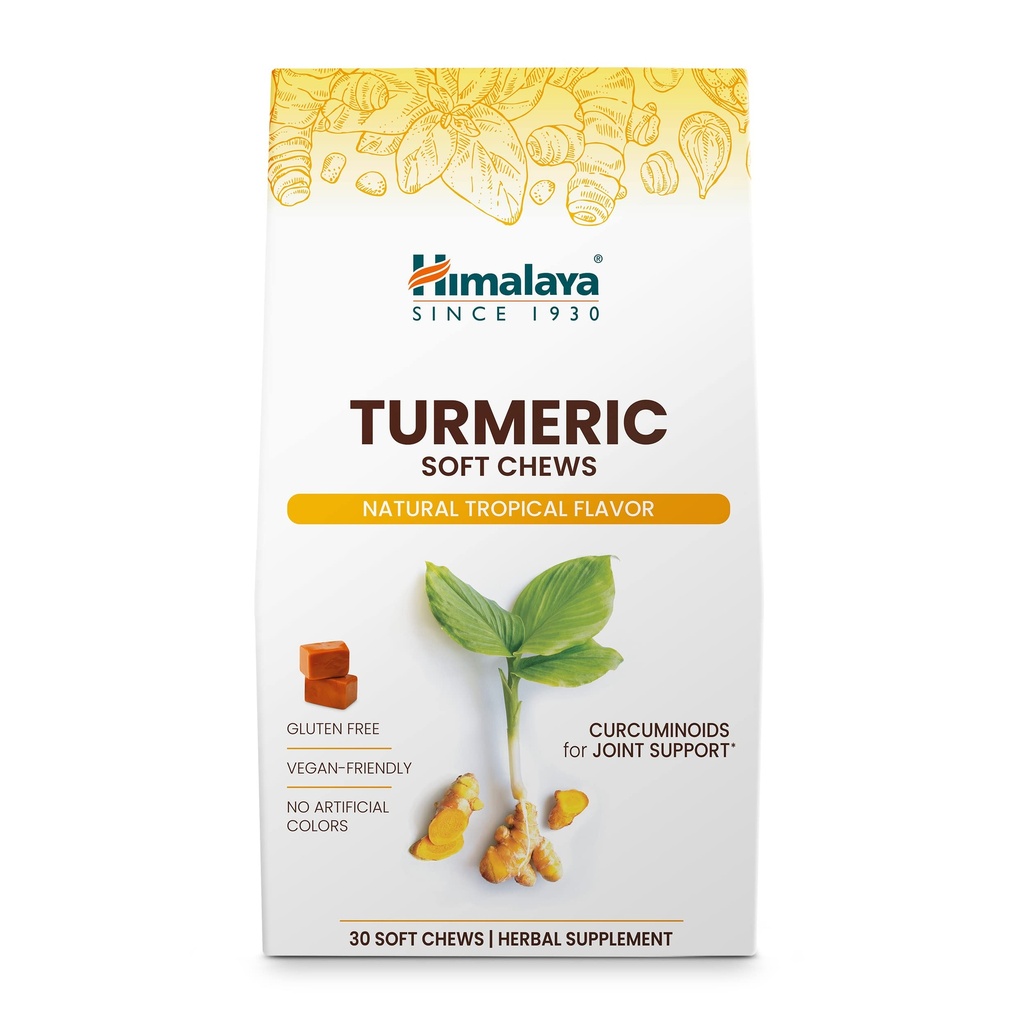 Himalaja Turmeric Chews z Curcumin dla zdrowego wspólnego wsparcia i optymalnej elastyczności i mobilności, 300 mg ekstraktów na Serving, 30 Soft Chews, 15 Day Supply