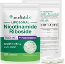 NAD + Supplement Alternative - Liposomal NAD + Resveratrol - 30- Day Supply - High Purcy NAD Supplement for Energy & Healthy Aging - 80 kapsułki