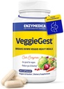 Enzymedica, VeggieGest, Enzymy trawienne, Wspiera Sporadyczne Gaz i Bloating Relief z Wysokich Fiber Posiłki, dla Vegan & Diety wegetariańskie, Enzym Mieszanka dla zdrowia trawiennego, 60 Hrabia