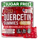 JOYLI Quercetin Gummies - Quercetin with Bromelain Cynk Witamina C & Witamina D3 - Quercetin Supplement 500MG for Immune System & Allergy - Quercetin for Kids and Adult - 60 Quercetin Chewable