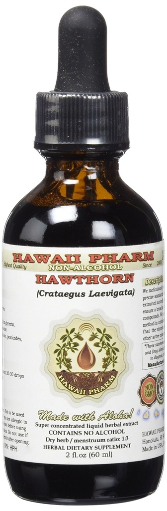 Ekstrakt płynny bez alkoholu Hawthorn, Organiczny Hawthorn (Crataegus Laevigata) Suszony Berry Glycerite 2 oz
