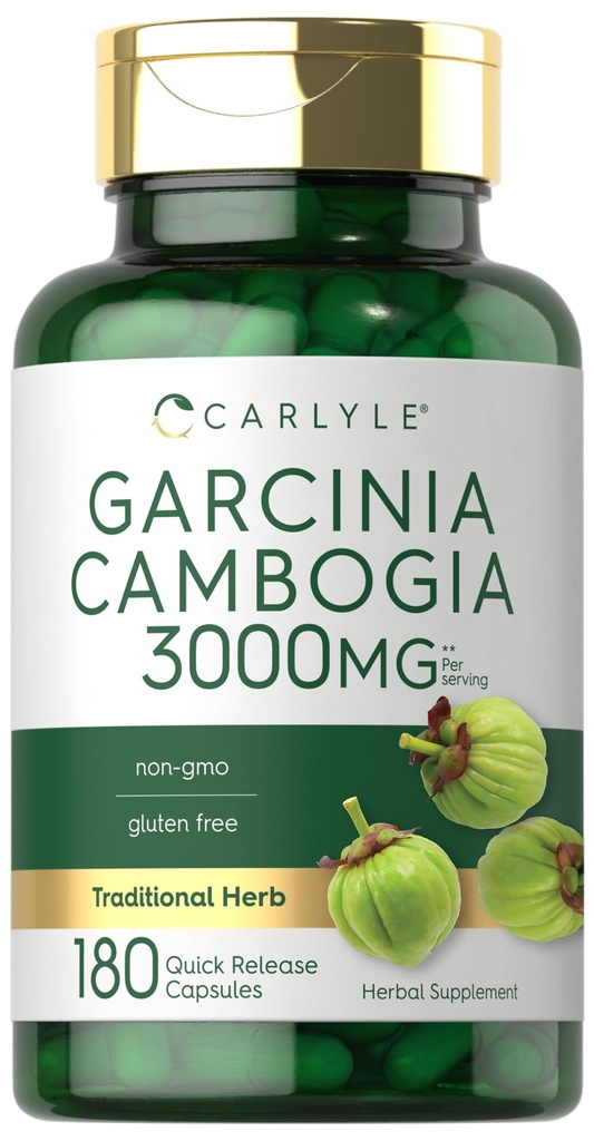 Carlyle Garcinia Cambogia Extract 124; 300 mg 124; 180 Kapsułek 124; Non- GMO, Gluten Free Supplement