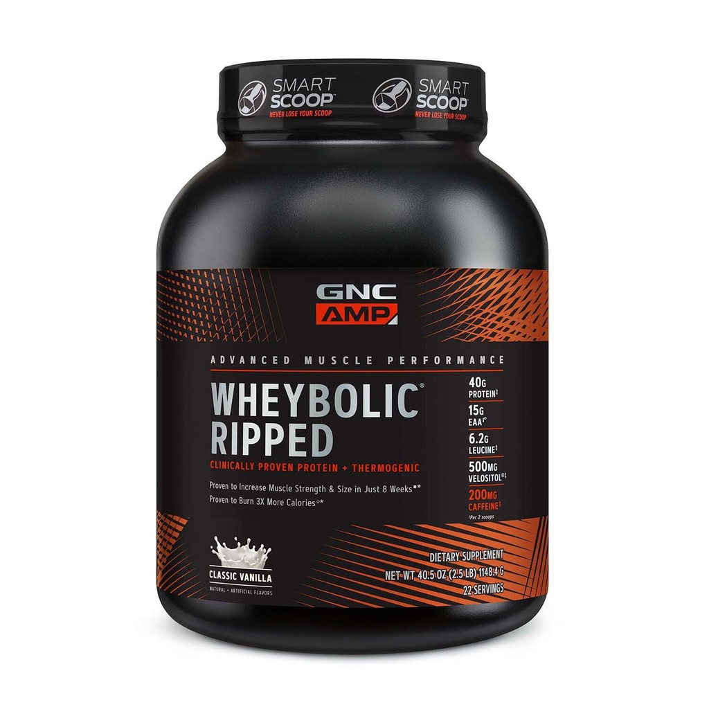 GNC AMP Wheybolic Ripped - Classic Vanilla (22 Służenia)