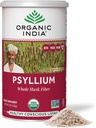 ORGANIC INDIA Whole Pyllium Husk Powder Organic - Psyllium Husk Fiber Supplement, Wsparcie trawienia, Wegan, Bez glutenu, Nie-GMO, Rozpuszczalny i nierozpuszczalny Fiber Source - 12 oz (Opakowanie 1)