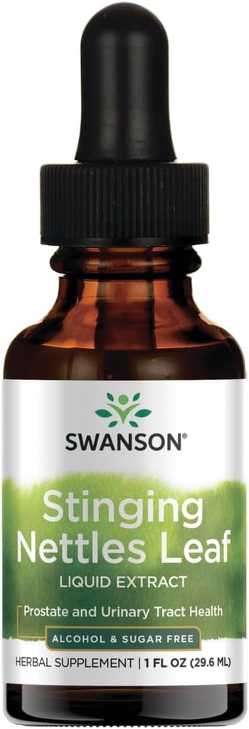 Swanson Stinging Nettles Leaf Liquid Extract Alkohol i bez cukru 1 fl Ounce (29.6 ml) Liquid