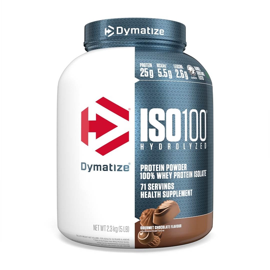 Dimatize Nutrition ISO 100, Proszek białkowy serwatki, Czekolada smakosz, 5 funtów