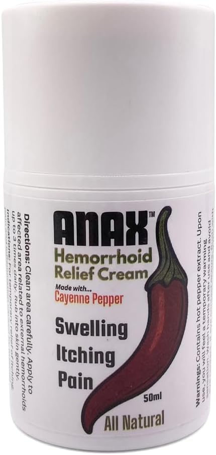 Anax Natural Hot Pepper Cream pomaga swędzenie analne, ból i zapalenie związane z hemoroidami