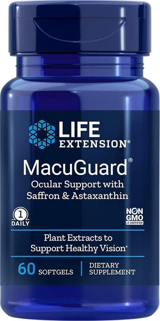 Life Extension Macuguard Ocular Support Plus Astaksantyna, 60 softgeli