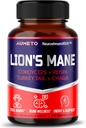 Lions Mane Supplement Kapsułki 40% Polisacharydy z Cordyceps, Reishi, Turcja Ogon, Chaga Mushroom Complex - Bez kawy 18 w 1 Suplement mózgu dla pamięci i ostrości