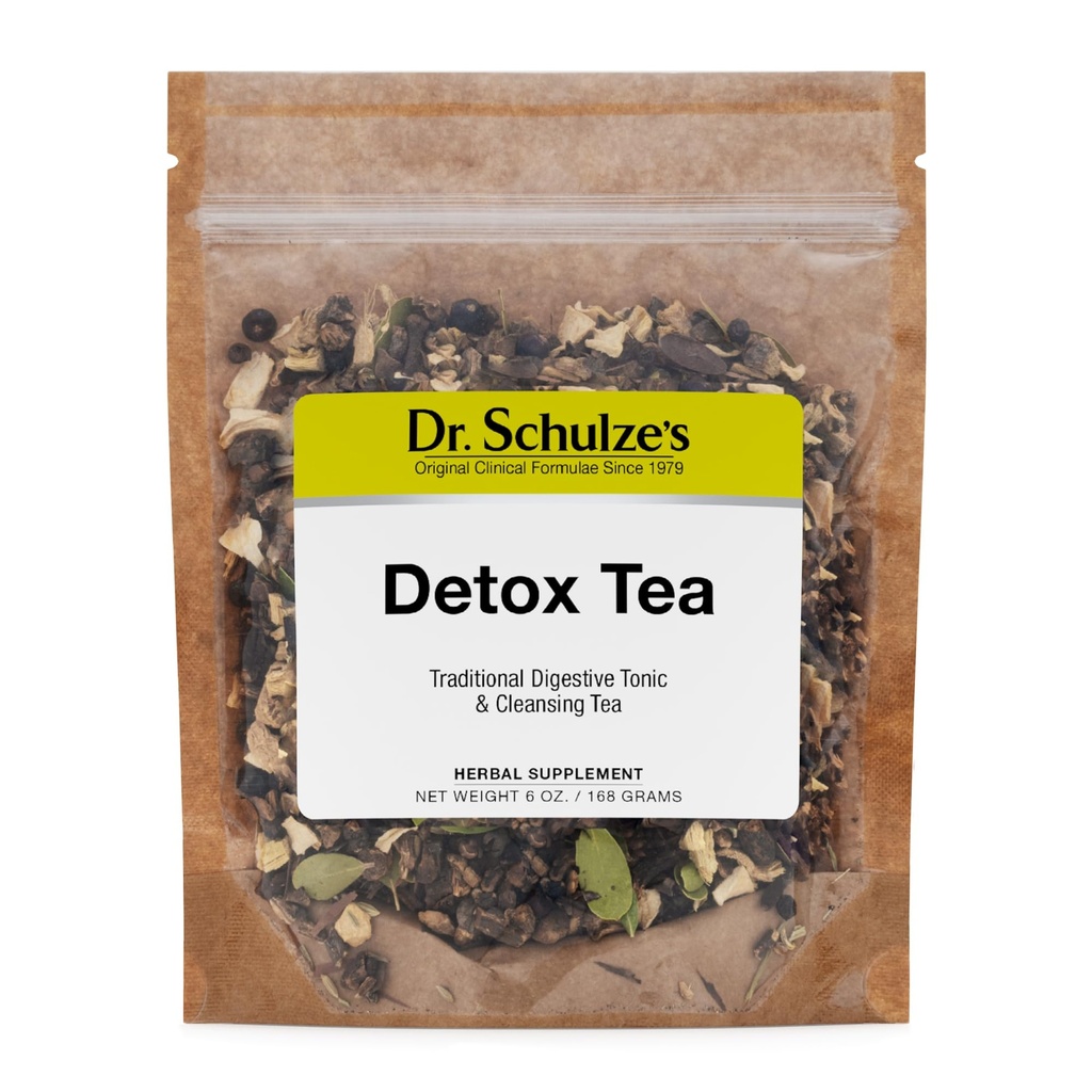 Dr Schulze 's 124; Detox Tea 124; All Purpose Herbal Tonic 124; Potężny Stymulant trawienny 124; Suplement diety 124; Ultimate Liver Cleanse Agregates 124; Pomaga Eliminować gaz i niestrawność 124; Toksyny uwalniania 124; 6 Oz. Pack.