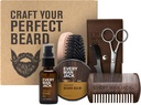 Każdy mężczyzna Jack Beard Grooming Kit for Men - Obejmuje Sandalwood Beard Oil & Beard Balm, Beard Brush, Drewniany Dwustronny Grzebień, Nożyczki przycinanie i Muszle Grzebień