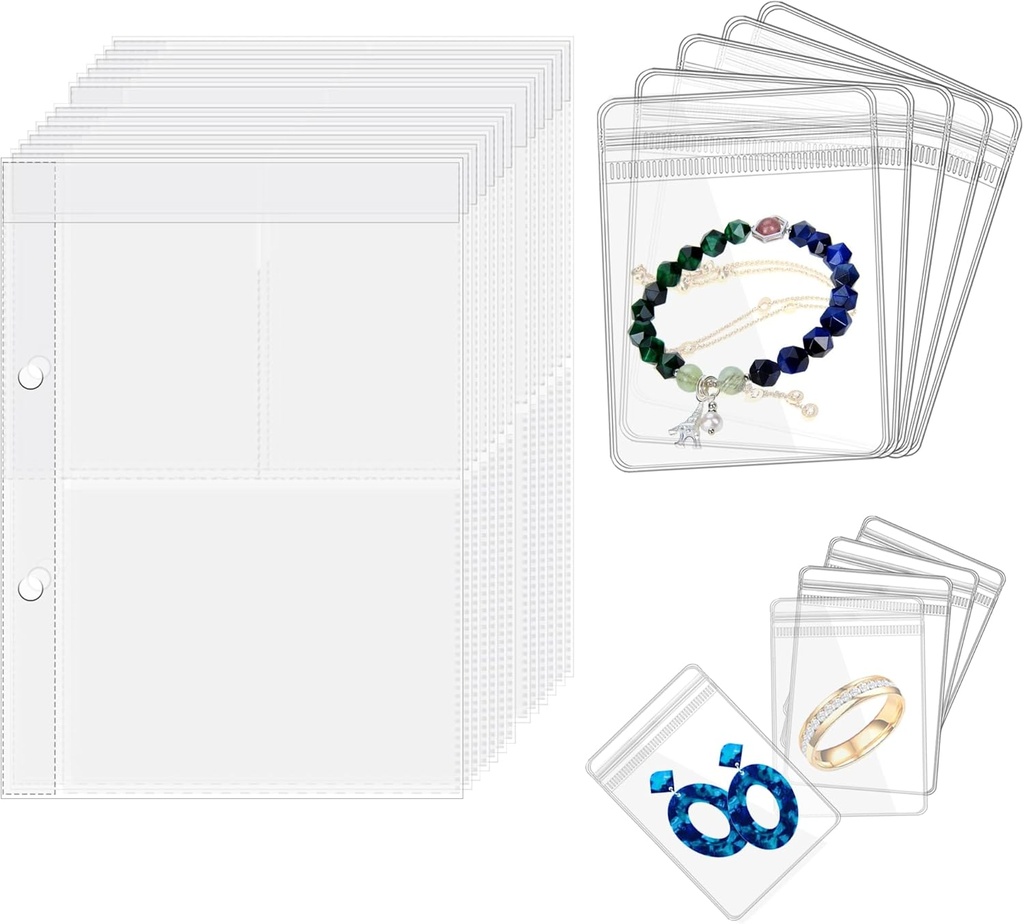 Travel Jewelry Organizer Case Transparent Biwelry Storage Book Bider do kolczyków, Pierścienie, Naszyjnik, Bransoletka, Wewnętrzne Strony i Pouches