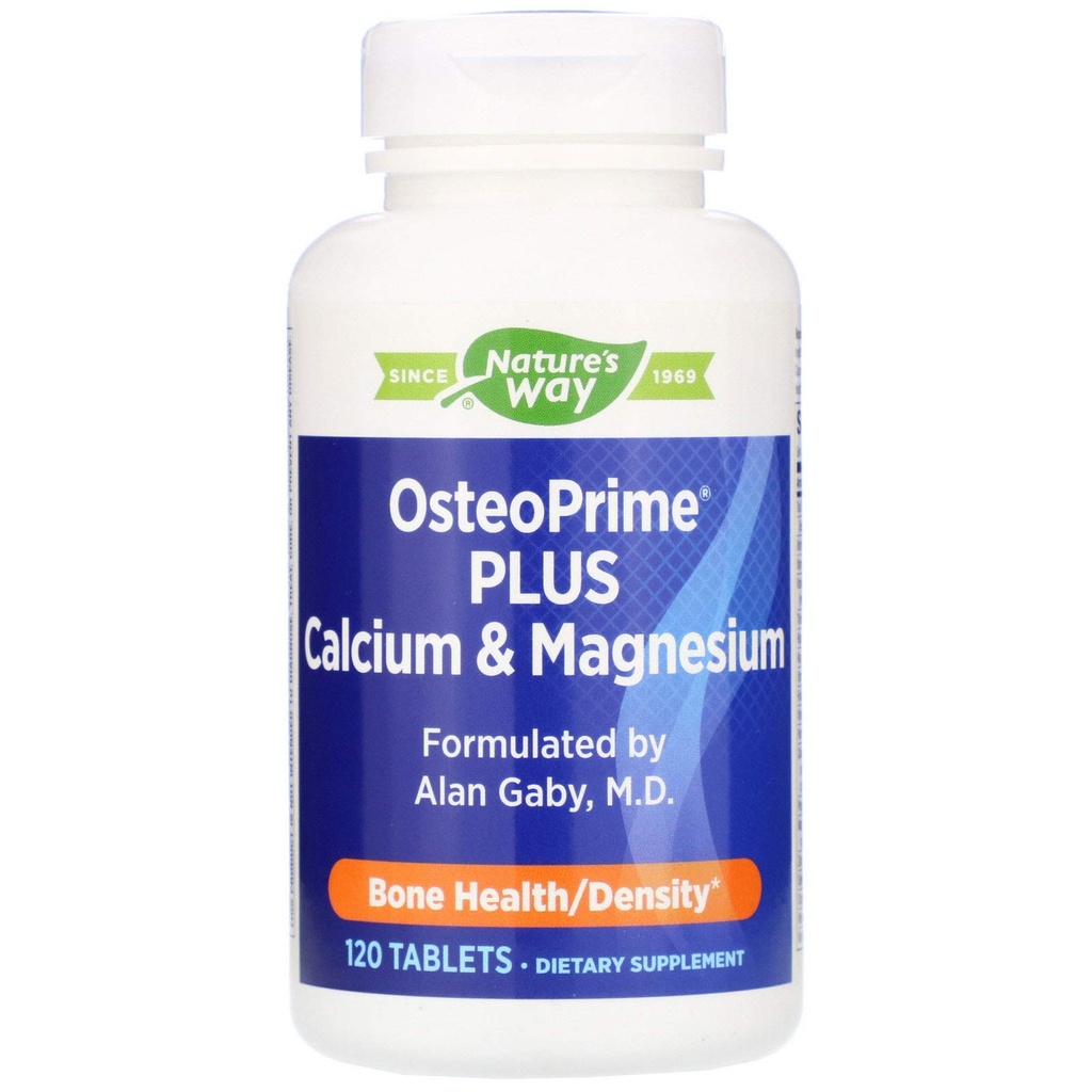 Nature 's Way OsteoPrime PLUS Wapń & Magnez, Wspiera Bone Health & Muscle Function *, z witamin D3 & K2, Wegetarianin, 120 Tabletki