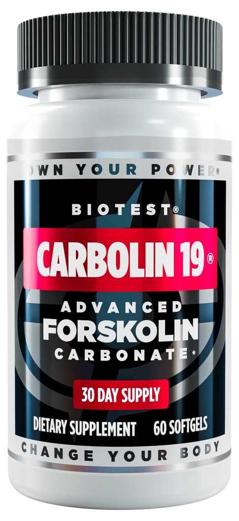 Biotest Carbolin 19 - Długoterminowe forskoliny do strat tłuszczowych i metabolicznych wydajności, * 30 Sługi - 60 Softgels