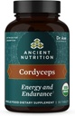 Ancient Nutrition Organic Cordyceps Tablets, Made with Ashwagandha, Wsparcie energii i wytrzymałości, Gluten Free, Wegan, Paleo i Keto Friendly, 30 Hrabia