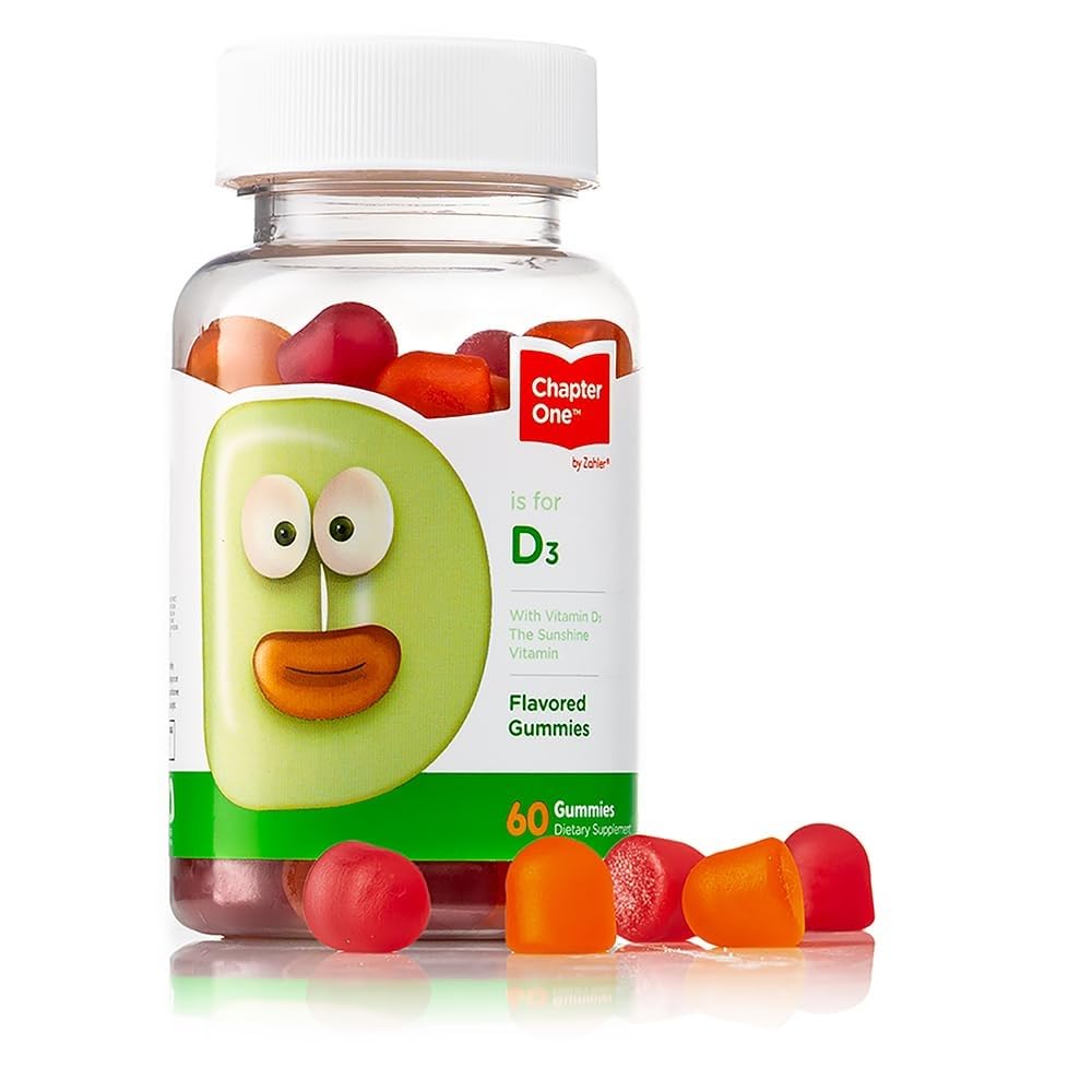 Zahler - Rozdział 1 Witamina D 3 1000 IU Gummies (60 Gummies aromatycznych) - Certyfikowany Koszerny żute witaminy D3 Gummeje dla dzieci i dorosłych - VIT D3 Suplementy - Made in USA Witamina D Gummies