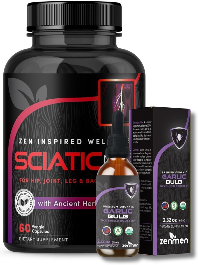 Zenmen Czosnek nalewka i Sciatic Nerve wsparcia Bundle