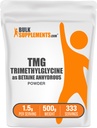 BulkSupplements.com Betaine Proszek bezwodny - Trimetyloglicyna, TMG Suplementy, TMG Proszek - Betaine TMG - Gluten Free, 1500mg na jedną porcję, 500 g (1,1 lbs)